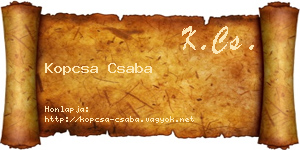 Kopcsa Csaba névjegykártya