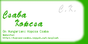 csaba kopcsa business card